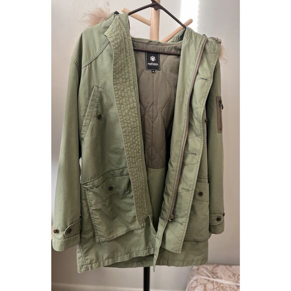 Vintage Flying Parka Jacket Hood Zip Men Size L From Japan - Picture 2 of 12